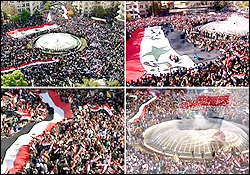 مردم سوریه در حمایت از بشار اسد تظارهرات صدهاهزار نفری برگزار کردند