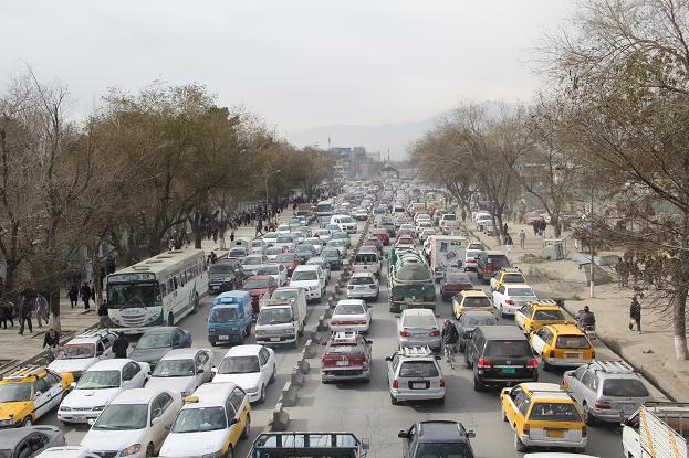 ازدحام وسایل نقلیه در جاده های کابل