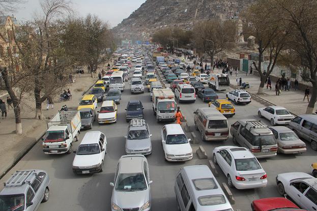 ازدحام وسایل نقلیه در جاده های کابل