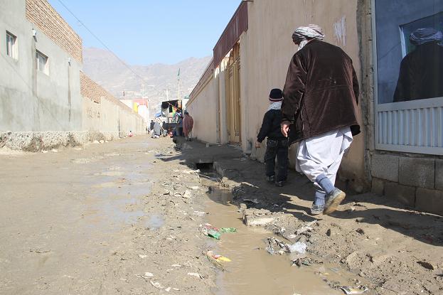 کوچه های کابل بعد از بارش باران(قلعه واحد)
