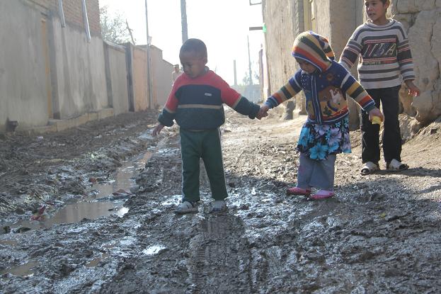 کوچه های کابل بعد از بارش باران(قلعه جرنیل)