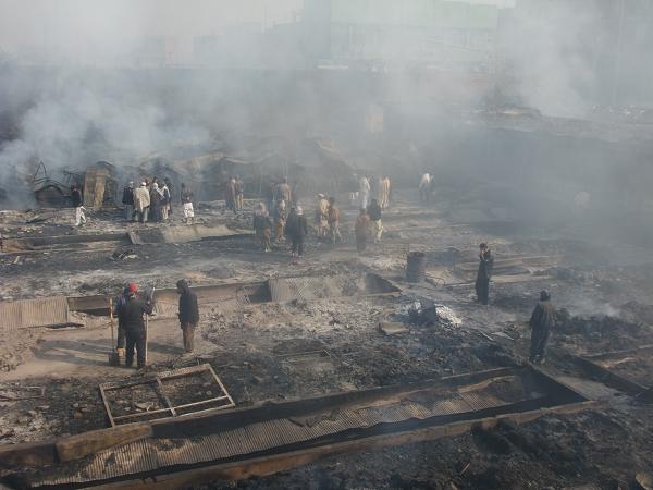 آتش سوزی در مندوی کابل (سرای ناصری )