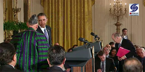 نشست خبری رئیس جمهور کرزی و اوباما به روایت تصویر