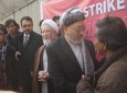 حضور معاون دوم رئیس جمهور  در جمع  اعتصاب کنندگان و معترضین به کشتار شیعیان در پاکستان در مقابل دفتر ملل متحد(یوناما) در کابل  