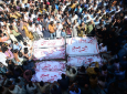 مراسم تشییع جنازه قربانیان انفجار بمب در کراچی  