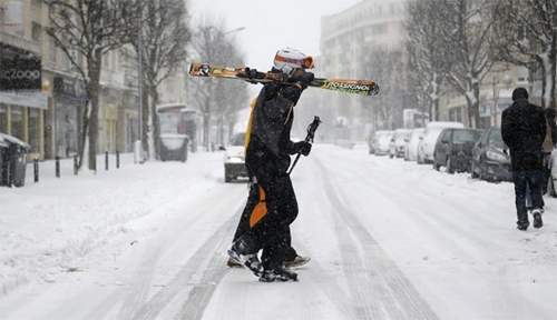 برف و سرما در پاریس