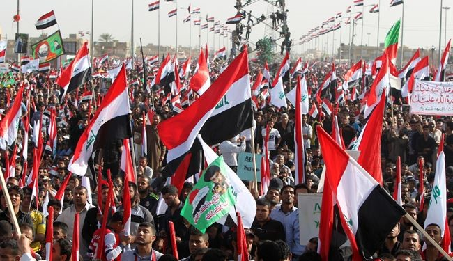 تظاهرات عراقي ها در كوت در دهمين سالگرد حمله اشغالگران آمريكايي به اين كشور