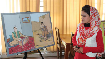 برگزاری یک نمایشگاه نقاشی با موضوع مبارزه با مواد مخدر در کابل