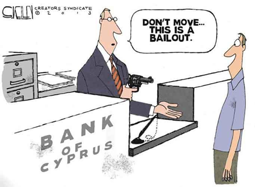 کاریکاتور استیو کلی - بانک های قبرس جیب مشتریان خود را می زنند