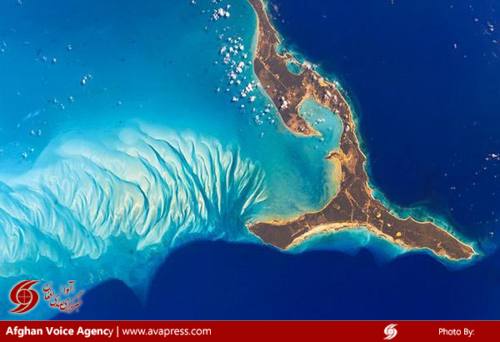 این عکس جزیره الوترا در باهاما را از دید ساکنان ایستگاه فضایی بین‌المللی به تصویر می‌کشد