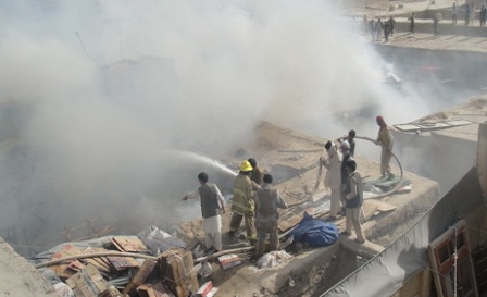 شهزاده مارکت در مزار شریف آتش گرفت