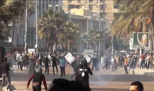درگیری پولیس و معترضان در بندر اسکندریه مصر