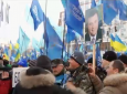 صف آرایی هواداران و مخالفان دولت در سرک های کی یف