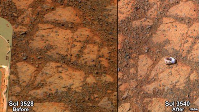 وجود صخره سفید مرموز بر سطح مریخ