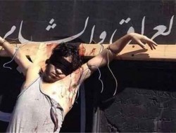 به صلیب کشیدن یک سوری توسط داعش