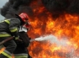 آتش سوزی انبار روغن در شهر قزوین ایران