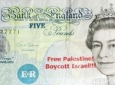 شعار ضداسرائیلی روی نوت بانک های انگلیسی