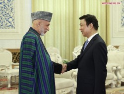 دیدار حامد کرزی با معاون رئیس جمهور چین