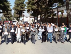 خبر کوتاه/ راهپیمایی اعتراض آمیز داکتران در فاریاب