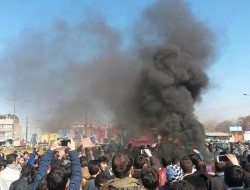 آدمک های سران حکومت وحدت ملی در کابل آتش زده شدند