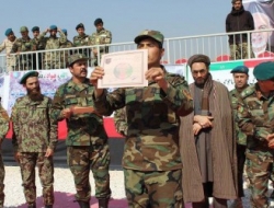 جشن فراغت افسران ارتش ملی در ولایت بلخ