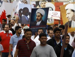 تظاهرات ضد‌ آل خلیفه مردم بحرین در غرب منامه