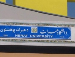 نصب تابلوی جدید دانشگاه هرات