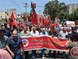راهپیمایی فلسطینیان در نهمین سالگرد محاصره غزه