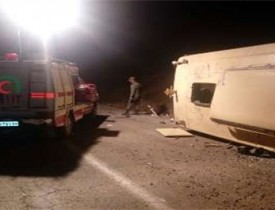 واژگونی اتوبوس زائران افغانستانی اربعین حسینی 11 زخمی برجای گذاشت