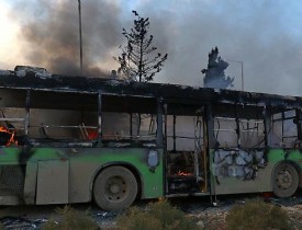 حمله مخالفان مسلح به بس های  ویژه حمل مجروحان در فوعه و کفریا