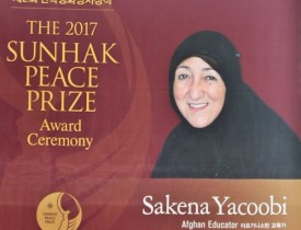 سکینه یعقوبی «جایزه صلح سونهاک» را برای افغانستان به ارمغان آورد