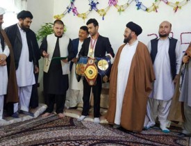 تجلیل از قهرمان کیک بوکسینگ جهان در کابل