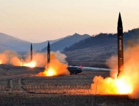 شلیک راکت ساحل به دریای کوریای شمالی از ساحل شرقی