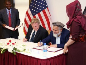 امضای  تفاهم نامه همکاری ادارۀ انکشاف بین‌المللی امریکا و وزارت عدلیه افغانستان