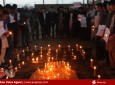 مراسم شمع افروزی برای یادبود شهدای قریه میرزاولنگ در مصلی شهید مزاری کابل  
