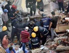 ۳۴ نفر قربانی ریزش ساختمان در شهر بمبئی هند