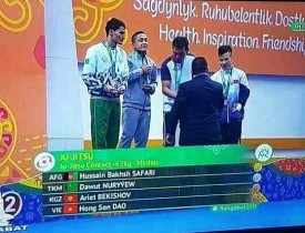 نخستین طلای افغانستان در مسابقات آسیایی داخل سالن ترکمنستان