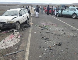 کشته و زخمی شدن ۹ تن در نتیجه حادثه ترافیکی در زابل