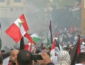 تظاهرات ضد آمریکایی در مرز لبنان و فلسطین اشغالی