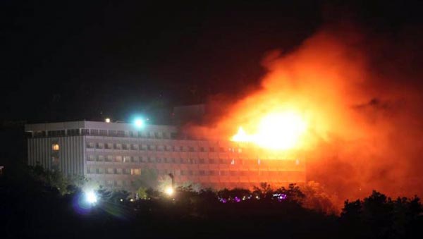 حمله مهاجمان انتحاری به هتل اینترکانتیننتال در کابل