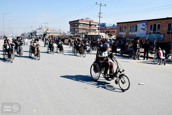 برگزاری چهارمین دور مسابقات ویلچررانی معلولین در غرب کابل