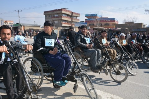 برگزاری چهارمین دور مسابقات ویلچررانی معلولین در غرب کابل  