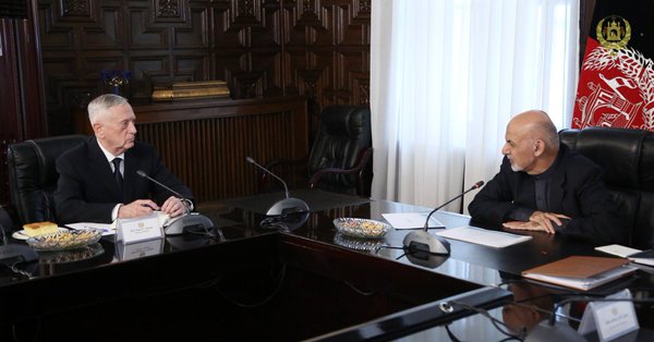 رییس‌جمهور غنی با جیمز متیس وزیر دفاع امریکا دیدار کرد