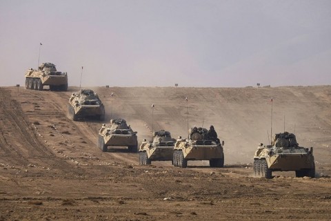 تمرینات مشترک نظامی روسیه و تاجیکستان در نزدیکی مرز افغانستان