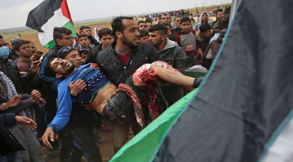 روز خونین غزه با شهادت ۱۶ فلسطینی و زخمی شدن ۱۴۱۶ تن و اعلام عزای عمومی