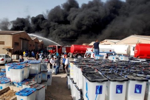 آتش‌سوزی مشکوک در انبار آرای انتخاباتی بغداد