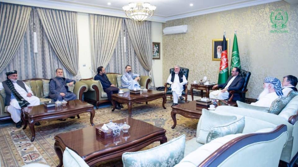 Jamiat Islami leaders met with Chief Executive Abdullah Abdullah in Kabul