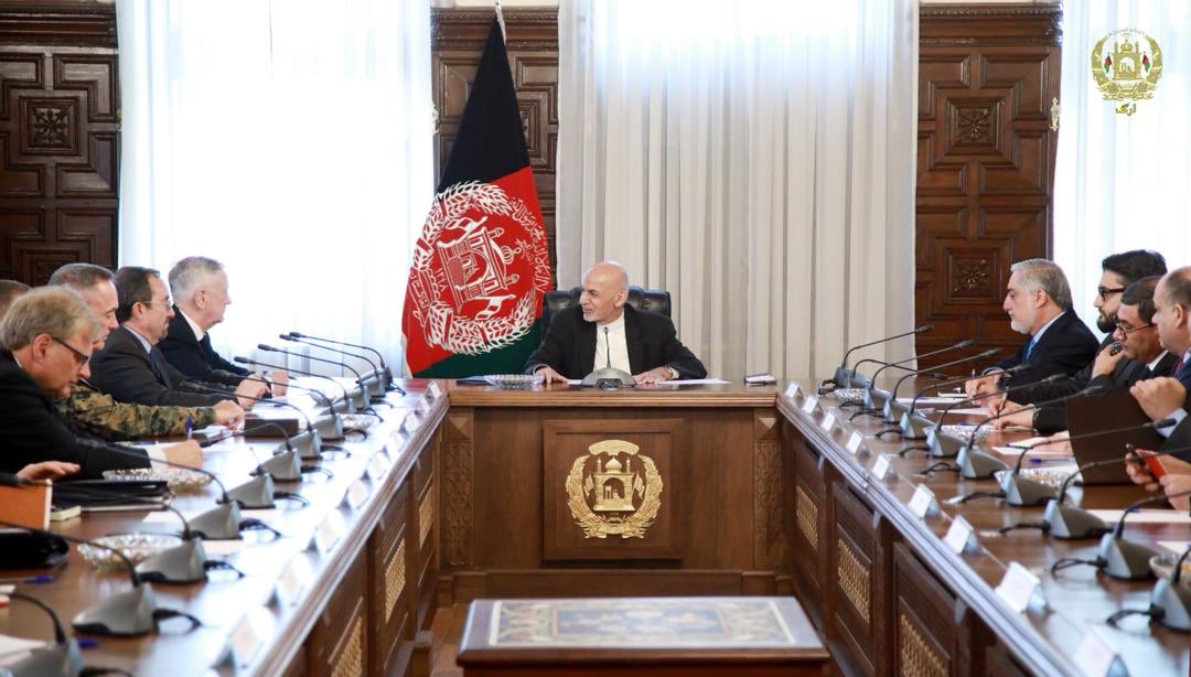 Ghani chairs high level security meeting in the Ministry of Defense
