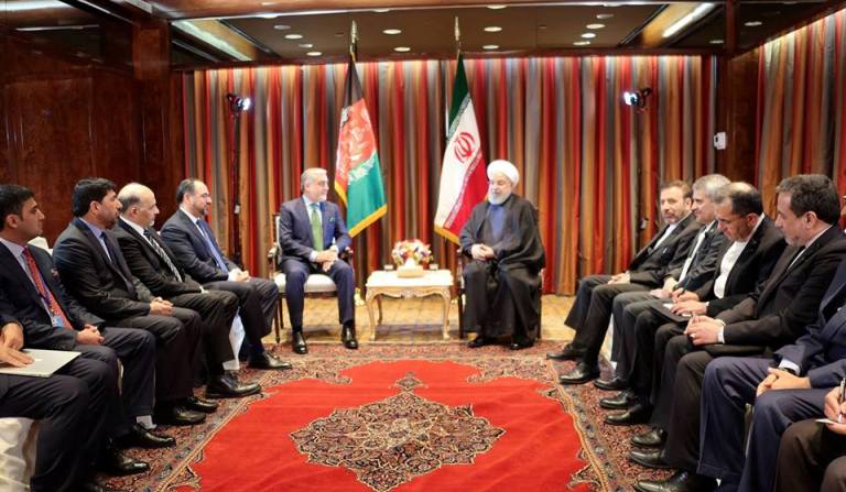 Abdullah met with the Iranian President Hassan Rouhani in New York