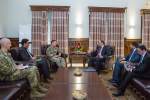 صلاح الدین ربانی و جنرال میلر اوضاع سیاسی و امنیتی افغانستان را بررسی کردند